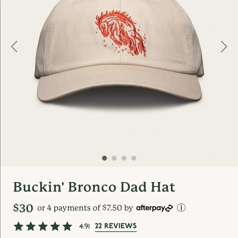 Tecovas Beige Hat with Orange Bucking Bronco Embroidery